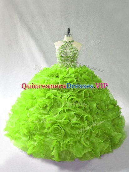 Lace Up Vestidos de Quinceanera Beading and Ruffles Sleeveless Floor Length - Click Image to Close