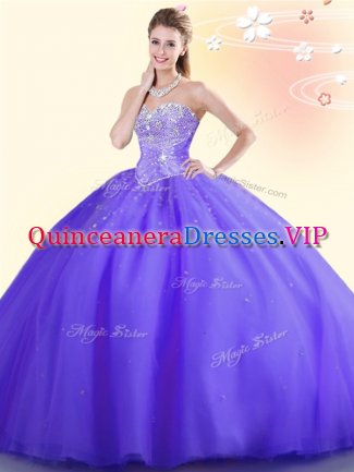 Deluxe Sleeveless Lace Up Floor Length Beading Sweet 16 Dresses