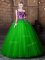 Ball Gowns Tulle One Shoulder Sleeveless Pattern Floor Length Lace Up Quinceanera Gown