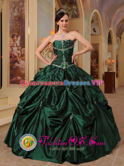 Custom Made Latest Hunter strapless Green Quinceanera Dress In Tillicoultry Central - Click Image to Close