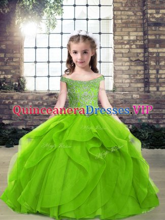 Cheap Floor Length Ball Gowns Sleeveless Pageant Dress Side Zipper