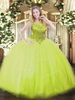 Sleeveless Beading Zipper Quinceanera Dresses