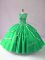 Simple Green Scoop Zipper Beading Sweet 16 Dress Sleeveless