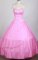 Mexican Exquisite Ball Gown Sweetheart Neck Floor-length Baby Pink Quinceanera Dress LZ426006
