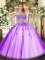 Lavender Quinceanera Dress Sweet 16 and Quinceanera with Beading and Appliques Sweetheart Sleeveless Lace Up