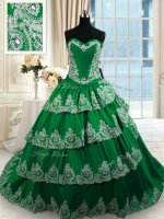 Deluxe Sleeveless Court Train Beading and Appliques and Ruffled Layers Lace Up Quinceanera Dress(SKU PSSW0247-14BIZ)