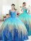 Custom Fit Straps Sleeveless Zipper Quinceanera Dresses Multi-color Tulle