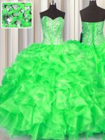 Super Sleeveless Beading and Ruffles Lace Up Quinceanera Gowns