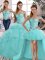Super Tulle Sleeveless Floor Length Quinceanera Dress and Beading and Ruffles