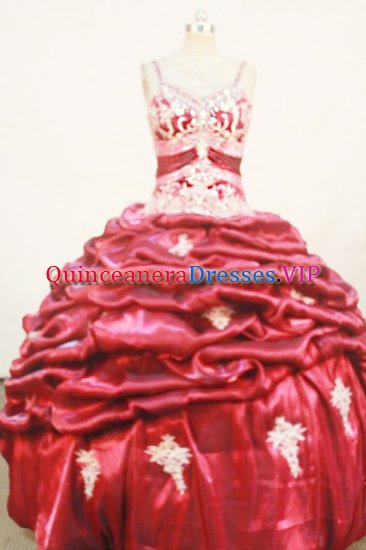 Beautiful Ball Gown Strap Floor-length Quinceanera Dresses Appliques with Beading Style FA-Z-0220 - Click Image to Close