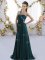 High Class Sleeveless Brush Train Beading Lace Up Quinceanera Court of Honor Dress