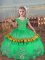 Turquoise Ball Gowns Beading and Embroidery Girls Pageant Dresses Lace Up Satin Sleeveless Floor Length
