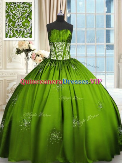 Clearance Floor Length Quinceanera Gowns Strapless Sleeveless Lace Up - Click Image to Close