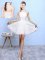 Chiffon Halter Top Sleeveless Lace Up Lace Quinceanera Court of Honor Dress in White