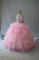 Pink 15th Birthday Dress Sweet 16 and Quinceanera with Beading and Ruffles Halter Top Sleeveless Backless