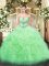 Sleeveless Beading and Ruffles and Pick Ups Floor Length Quinceanera Gowns
