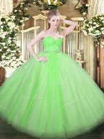 Unique Tulle Sweetheart Sleeveless Zipper Beading and Lace Quinceanera Dress in(SKU SJQDDT1608002-3BIZ)
