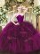 Floor Length Zipper 15 Quinceanera Dress Fuchsia for Military Ball and Sweet 16 and Quinceanera with Ruffles