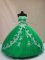 Exquisite Strapless Sleeveless Lace Up Quinceanera Dresses Green Tulle