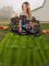 Olive Green Off The Shoulder Neckline Embroidery and Ruffled Layers 15th Birthday Dress Sleeveless Lace Up