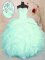 Charming Organza Sweetheart Sleeveless Lace Up Beading and Ruffles Quinceanera Dresses in Turquoise and Apple Green