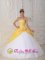 Salem Arkansas/AR Yellow and White Quinceanera Dress With beading Bodice Taffeta