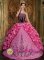 Hechingen Germany Amaizng Rose Pink Embroidery Decorate Quinceanera Dress With Bubble Pick-ups