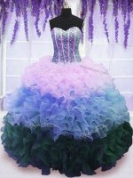 Admirable Multi-color Sweetheart Neckline Beading and Ruffles and Ruffled Layers Ball Gown Prom Dress Sleeveless Lace Up(SKU PSSW024-7BIZ)