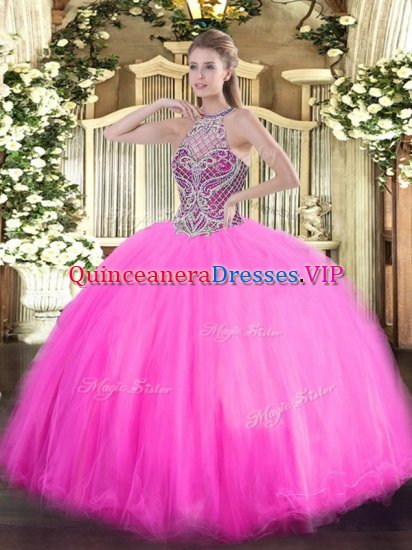 Nice Sleeveless Lace Up Floor Length Beading Sweet 16 Dress - Click Image to Close