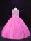 Floor Length Ball Gowns Sleeveless Pink 15th Birthday Dress Lace Up