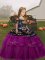Popular Fuchsia Long Sleeves Embroidery Floor Length Little Girls Pageant Dress Wholesale