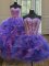 Fantastic Three Piece Sweetheart Sleeveless Organza 15 Quinceanera Dress Beading and Ruffles Lace Up