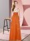 Charming Orange Red Empire Appliques Vestidos de Damas Backless Chiffon Sleeveless Floor Length
