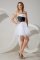 White and Black and White And Black A-line Organza Strapless Sleeveless Beading Mini Length Zipper Damas Dress