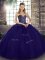 Purple Tulle Lace Up Sweetheart Sleeveless Floor Length Quinceanera Dress Beading