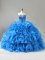 Clearance Sweetheart Sleeveless Organza Sweet 16 Dress Beading and Ruffles and Sequins Lace Up