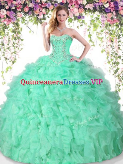 Shining Sleeveless Lace Up Floor Length Beading and Ruffles Quinceanera Dresses - Click Image to Close