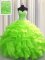 Fine Visible Boning Sleeveless Floor Length Beading and Ruffles Lace Up Quinceanera Dress