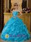Aberdeen South Dakota/SD The Most Popular Sweetheart Quinceanera Dress Teal Taffeta and Organza Appliques Decorate Bodice Ball Gown