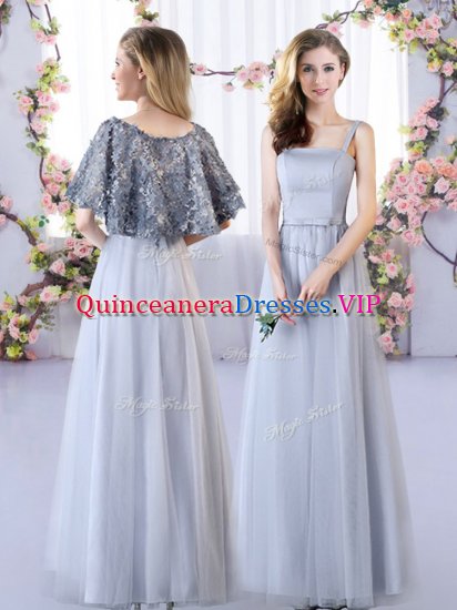 Sleeveless Lace Up Floor Length Appliques Court Dresses for Sweet 16 - Click Image to Close