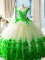 Super Sleeveless Brush Train Hand Made Flower Zipper Quinceanera Gowns