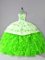 Sleeveless Court Train Embroidery and Ruffles Sweet 16 Dress
