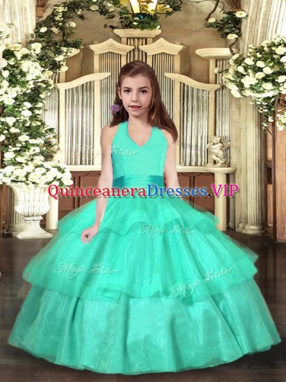 Latest Sleeveless Ruffled Layers Lace Up Pageant Dress Wholesale - Click Image to Close