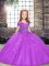 Latest Straps Sleeveless Glitz Pageant Dress Floor Length Beading Lilac Tulle