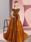 Dazzling Lace Quinceanera Gown Brown Zipper Sleeveless Court Train
