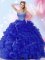 Sleeveless Lace Up Floor Length Beading and Ruffles Sweet 16 Dress