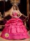 Carbondale CO Stylish Pretty Hot Pink Appliques Quinceanera Dress With Ruffles Sweetheart Ball Gown Taffeta