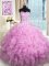 Delicate Lilac Sweetheart Neckline Beading and Ruffles and Sequins Quinceanera Gown Sleeveless Lace Up