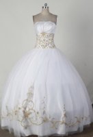 Tiffany & Co Clearance Ball Gown Strapless Floor-length White Quincenera Dresses TD26007[TDAQD7]