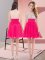 Mini Length Empire Sleeveless Hot Pink Quinceanera Dama Dress Side Zipper